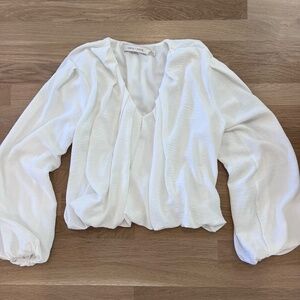 Never worn! Size M White Bishop & Young Women's Pleated Blouse/Top